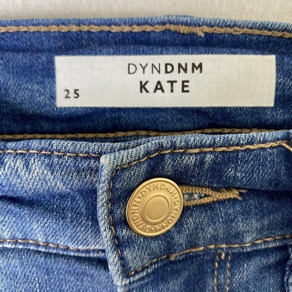 DYNDMN Kate Skinny Jeans Womens size 25 Distressed Stretch Denim Blue Jeans - Picture 9 of 11
